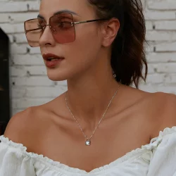 Naszyjnik z zamkiem w kształcie serca w stylu PANDORA - BSN377