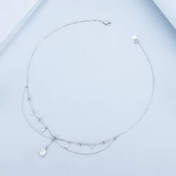 Naszyjnik z frędzlami w kształcie kropli wody w stylu PANDORA - BSN383