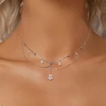 Naszyjnik z frędzlami w kształcie kropli wody w stylu PANDORA - BSN383