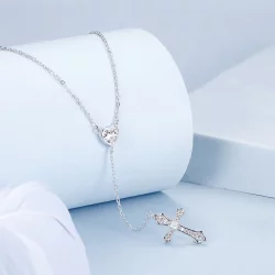 Naszyjnik z krzyżem w stylu PANDORA - BSN384