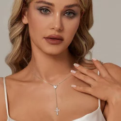 Naszyjnik z krzyżem w stylu PANDORA - BSN384