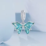 Niebieski wisiorek Morpho w stylu PANDORA - BSC982