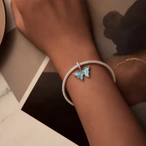 Niebieski wisiorek Morpho w stylu PANDORA - BSC982