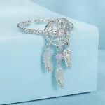 Otwarty pierścionek z łapaczem snów w stylu PANDORA - SCR1022-E