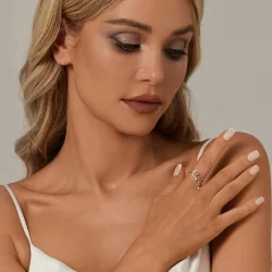 Pierścionek z gwiazdą i księżycem w stylu PANDORA - BSR548-E