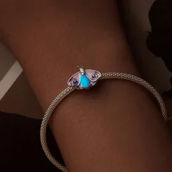 Świecące koraliki w kształcie motyla w stylu PANDORA - SCC2732
