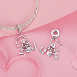 Wisiorek w stylu walentynkowym z literą miłosną w stylu PANDORA - BSC972