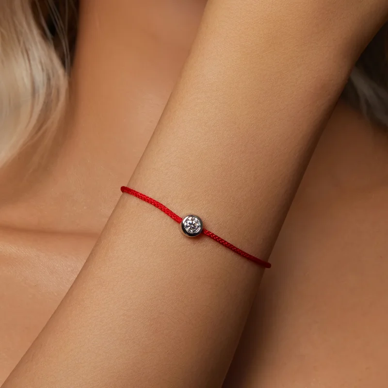 (zdjęcie do) Wykwintna bransoletka z czerwonej liny w stylu PANDORA Moissanite (jeden certyfi - Wyświetl 4