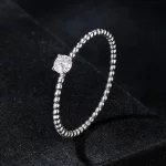 Wykwintny pierścień z koralików w stylu PANDORA Moissanite (jeden certyfikat) - MSR046