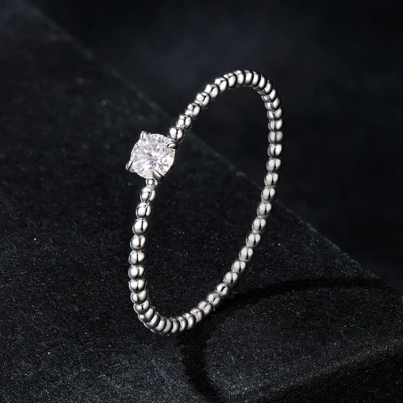 (zdjęcie do) Wykwintny pierścień z koralików w stylu PANDORA Moissanite (jeden certyfikat) - - Wyświetl 2
