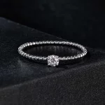 Wykwintny pierścień z koralików w stylu PANDORA Moissanite (jeden certyfikat) - MSR046