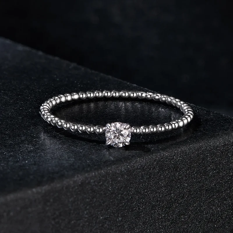 (zdjęcie do) Wykwintny pierścień z koralików w stylu PANDORA Moissanite (jeden certyfikat) - - Wyświetl 3