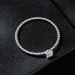 Wykwintny pierścień z koralików w stylu PANDORA Moissanite (jeden certyfikat) - MSR046