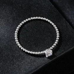 Wykwintny pierścień z koralików w stylu PANDORA Moissanite (jeden certyfikat) - MSR046