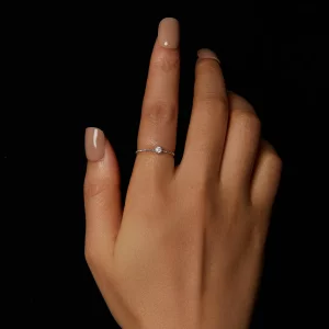 Wykwintny pierścień z koralików w stylu PANDORA Moissanite (jeden certyfikat) - MSR046