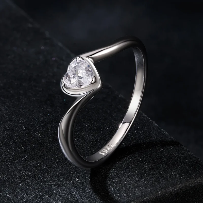 (zdjęcie do) Wykwintny pierścionek Moissanite w stylu PANDORA (jeden certyfikat) - MSR047 - Wyświetl 2