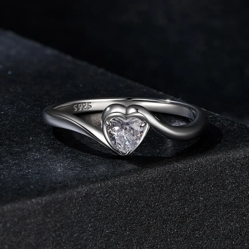 (zdjęcie do) Wykwintny pierścionek Moissanite w stylu PANDORA (jeden certyfikat) - MSR047 - Wyświetl 3