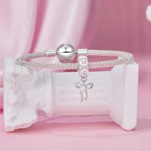 Zawieszka z klamrą w kształcie kokardy baletowej w stylu PANDORA - SCC2763