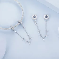 Łańcuszek zabezpieczający z wytłoczonym silikonem w stylu PANDORA - BSC1012