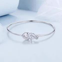 Bransoletka blokująca w kształcie serca w stylu PANDORA - BSB170