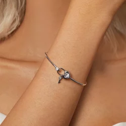 Bransoletka blokująca w kształcie serca w stylu PANDORA - BSB170