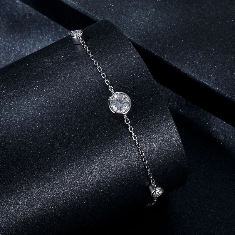 (zdjęcie do) Bransoletka PANDORA Style Starry Moissanite (z jednym certyfikatem) - MSB018 - Wyświetl 2