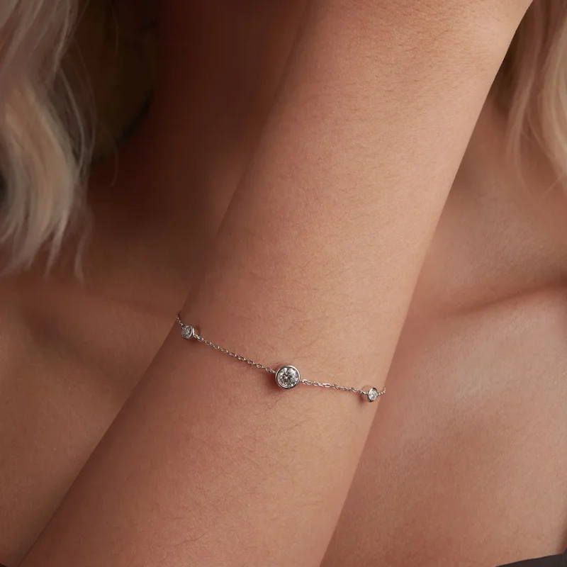 (zdjęcie do) Bransoletka PANDORA Style Starry Moissanite (z jednym certyfikatem) - MSB018 - Wyświetl 4