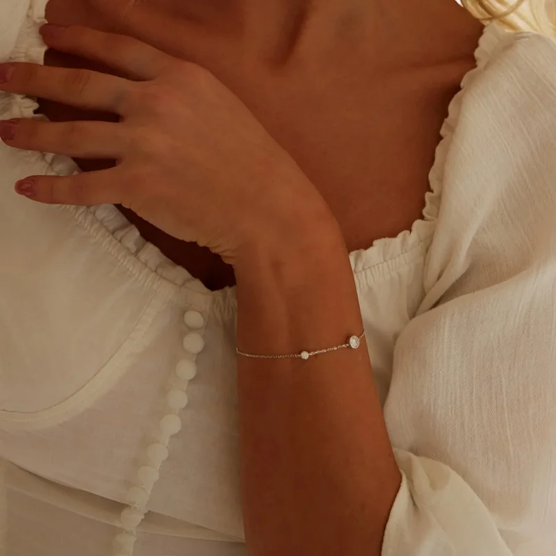 (zdjęcie do) Bransoletka PANDORA Style Starry Moissanite (z jednym certyfikatem) - MSB018 - Wyświetl 5