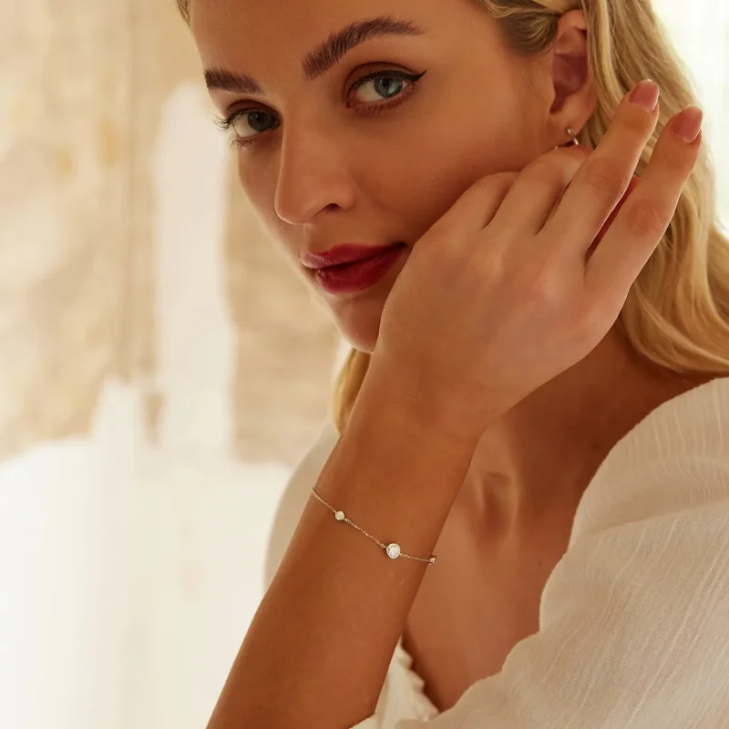 (zdjęcie do) Bransoletka PANDORA Style Starry Moissanite (z jednym certyfikatem) - MSB018 - Wyświetl 8