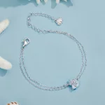 Bransoletka w stylu PANDORA z niebieską muszlą - BSB176