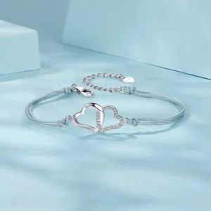Bransoletka z splatającymi się sercami w stylu PANDORA - SCB274