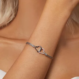 Bransoletka z splatającymi się sercami w stylu PANDORA - SCB274
