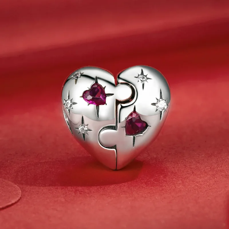 (zdjęcie do) Charms w kształcie serca w stylu PANDORA - SCC2775 - Wyświetl 2