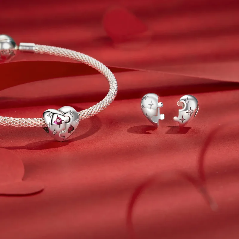 (zdjęcie do) Charms w kształcie serca w stylu PANDORA - SCC2775 - Wyświetl 4