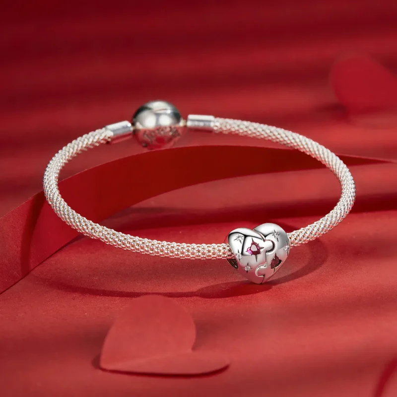 (zdjęcie do) Charms w kształcie serca w stylu PANDORA - SCC2775 - Wyświetl 5