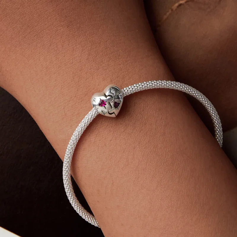 (zdjęcie do) Charms w kształcie serca w stylu PANDORA - SCC2775 - Wyświetl 7