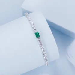 Elegancka bransoletka ze szmaragdami w stylu PANDORA - BSB179