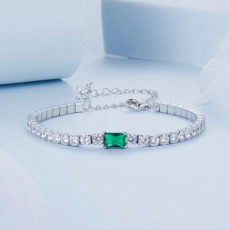 (zdjęcie do) Elegancka bransoletka ze szmaragdami w stylu PANDORA - BSB179 - Wyświetl 3