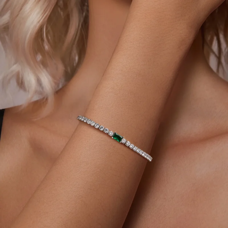 (zdjęcie do) Elegancka bransoletka ze szmaragdami w stylu PANDORA - BSB179 - Wyświetl 5