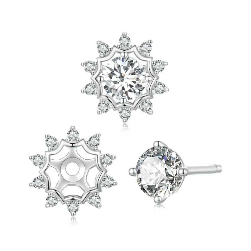 (zdjęcie do) Kolczyki Moissanite 0,5 ct PANDORA Style Brilliant Beauty (dwa certyfikaty) - MS - Wyświetl 2