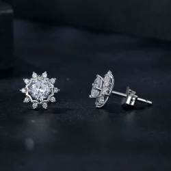 Kolczyki Moissanite 0,5 ct PANDORA Style Brilliant Beauty (dwa certyfikaty) - MSE048