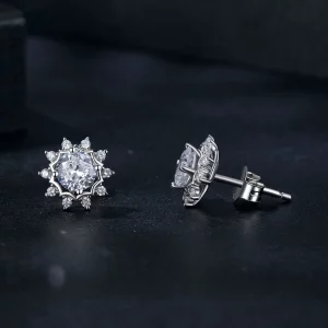 Kolczyki Moissanite 0,5 ct PANDORA Style Brilliant Beauty (dwa certyfikaty) - MSE048