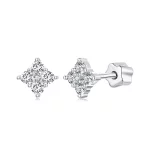 Kolczyki moissanite z czterolistną koniczynką PANDORA Style (z jednym certyfikatem) - MSE056