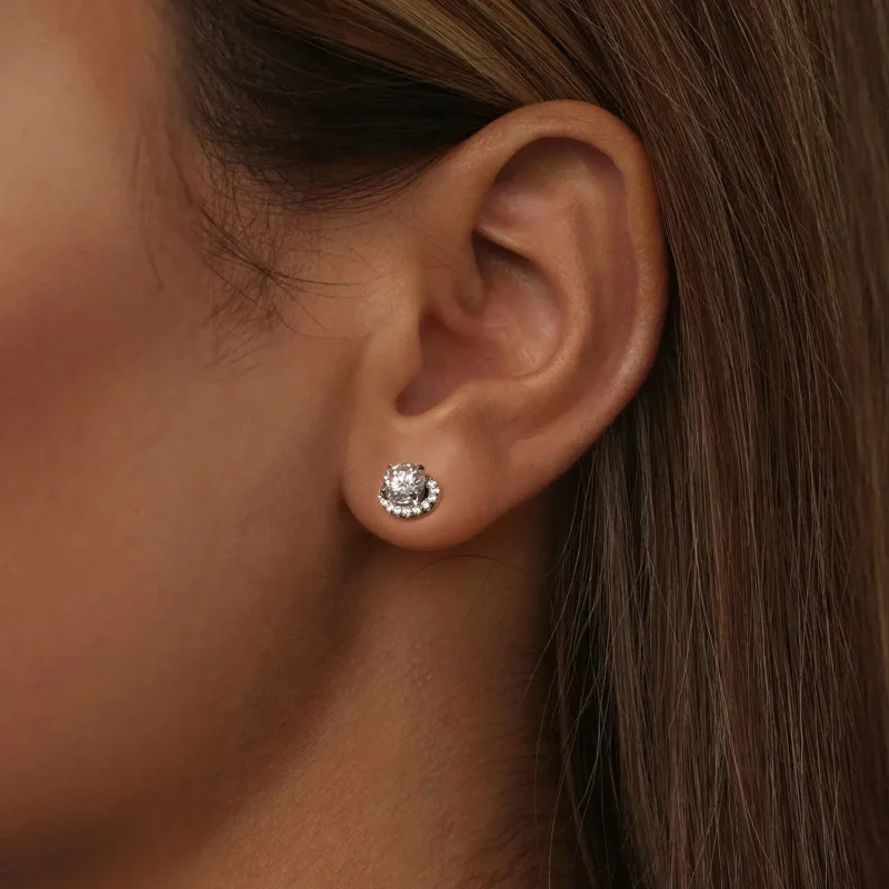 (zdjęcie do) Kolczyki PANDORA Style Starry Moissanite 0,5 ct (dwa certyfikaty) - MSE054 - Wyświetl 5