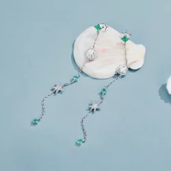 Kolczyki w stylu PANDORA w kolorze błękitnego oceanu - BSE1013