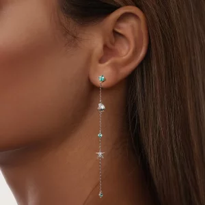 Kolczyki w stylu PANDORA w kolorze błękitnego oceanu - BSE1013