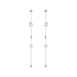 Kolczyki w stylu PANDORA w kolorze błękitnego oceanu - BSE1013