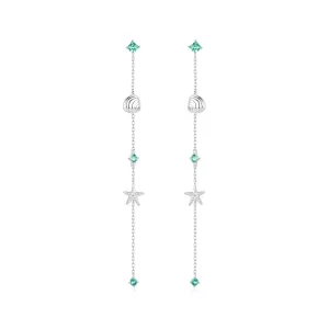 Kolczyki w stylu PANDORA w kolorze błękitnego oceanu - BSE1013