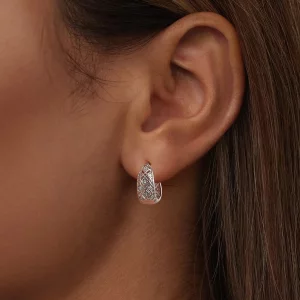 Koronkowe kolczyki w stylu PANDORA Vintage - BSE1035