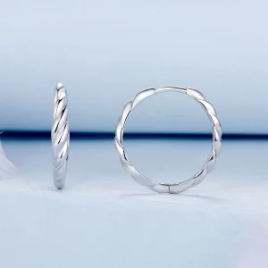 Metaliczne kolczyki typu twist w stylu PANDORA - BSE1024-L